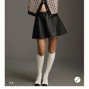 Maeve from Anthropologie quilted faux leather skirt